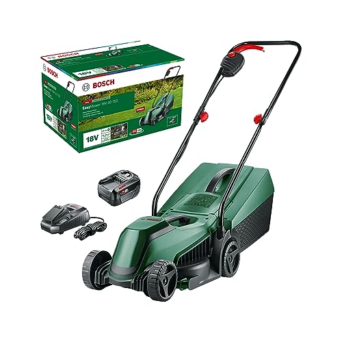 Bosch Akku-Rasenmäher EasyMower 18V-32-150 (Bis zu 100 m2 mit einem 3,0-Ah-Akku; 18-Volt-System; Schnittbreite: 32 cm; mit Ladegerät und 3,0-Ah-Akku) von Bosch