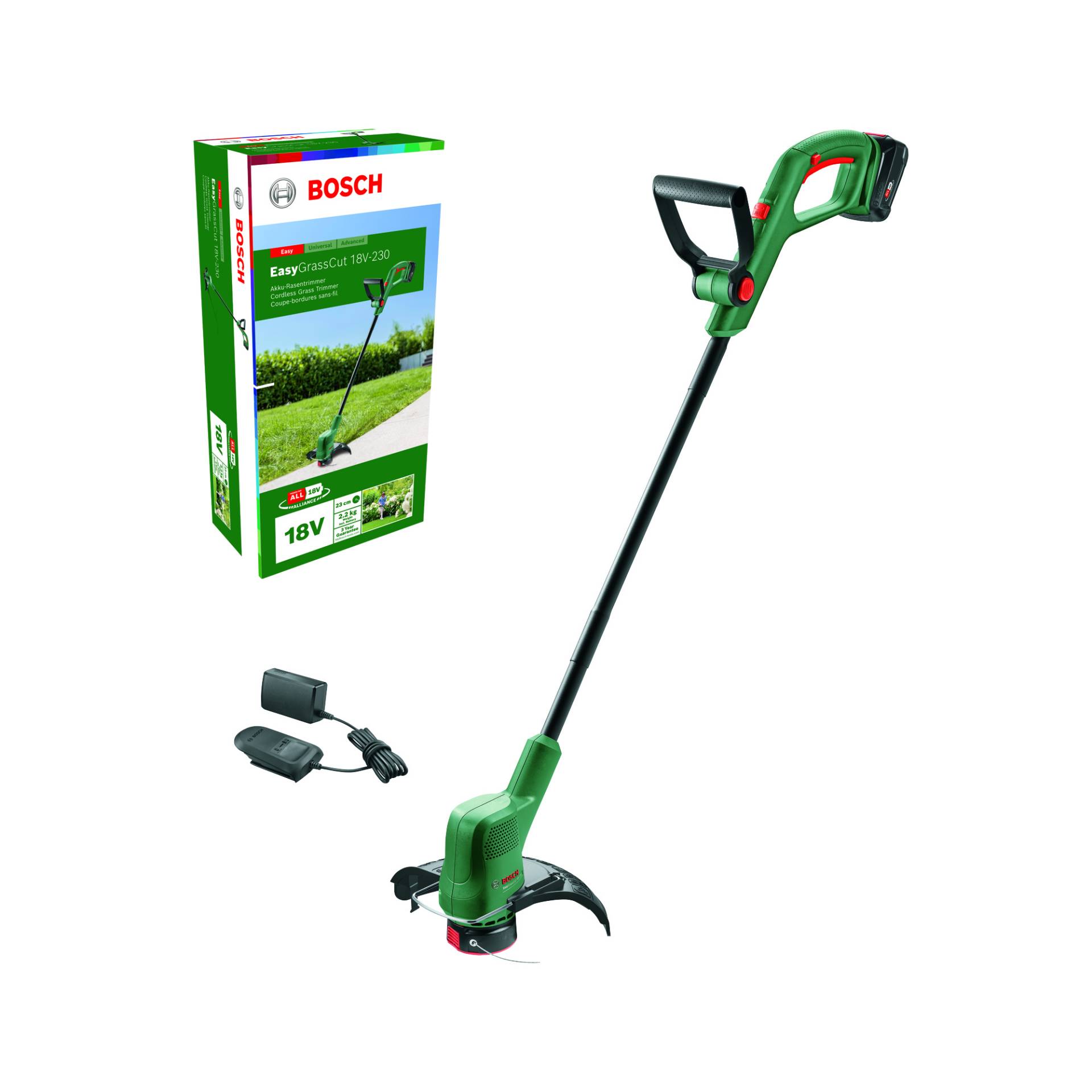 Bosch Akku-Rasentrimmer 'EasyGrassCut 18 V-230' mit Akku und Ladegerät Bosch Akku-Rasentrimmer 'EasyGrassCut 18 V-230' mit Akku und Ladegerät von Bosch