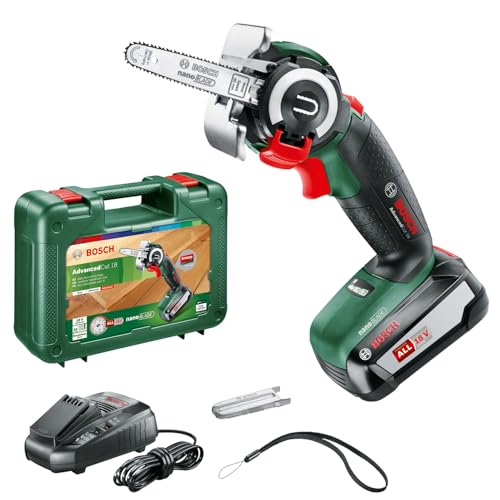 Bosch Home and Garden Akku-NanoBlade-Säge AdvancedCut 18 (Farbe: Schwarz, Grün, Rot, Silber, 1x Akku, NanoBlade-Technologie, 18 Volt System, im Koffer) von Bosch Home and Garden