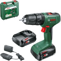 Akku-Schlagbohrmaschine EasyImpact 18V-40, incl. 2x Akku pba 2 Ah, Ladegerät, Doppelschrauberbit, Tragekoffer - Bosch von Bosch