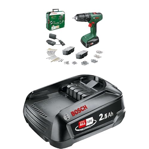 Bosch Akku Schlagbohrschrauber EasyImpact 18V-40 (241-teiliges Bit-Set; 1Akku 1,5Ah; 18 Volt System; in SystemBox) + Bosch Ersatz-Akku PBA18V 2.5Ah W-B (Kompatibel mit Allen 18V Power for All-Geräten) von Bosch