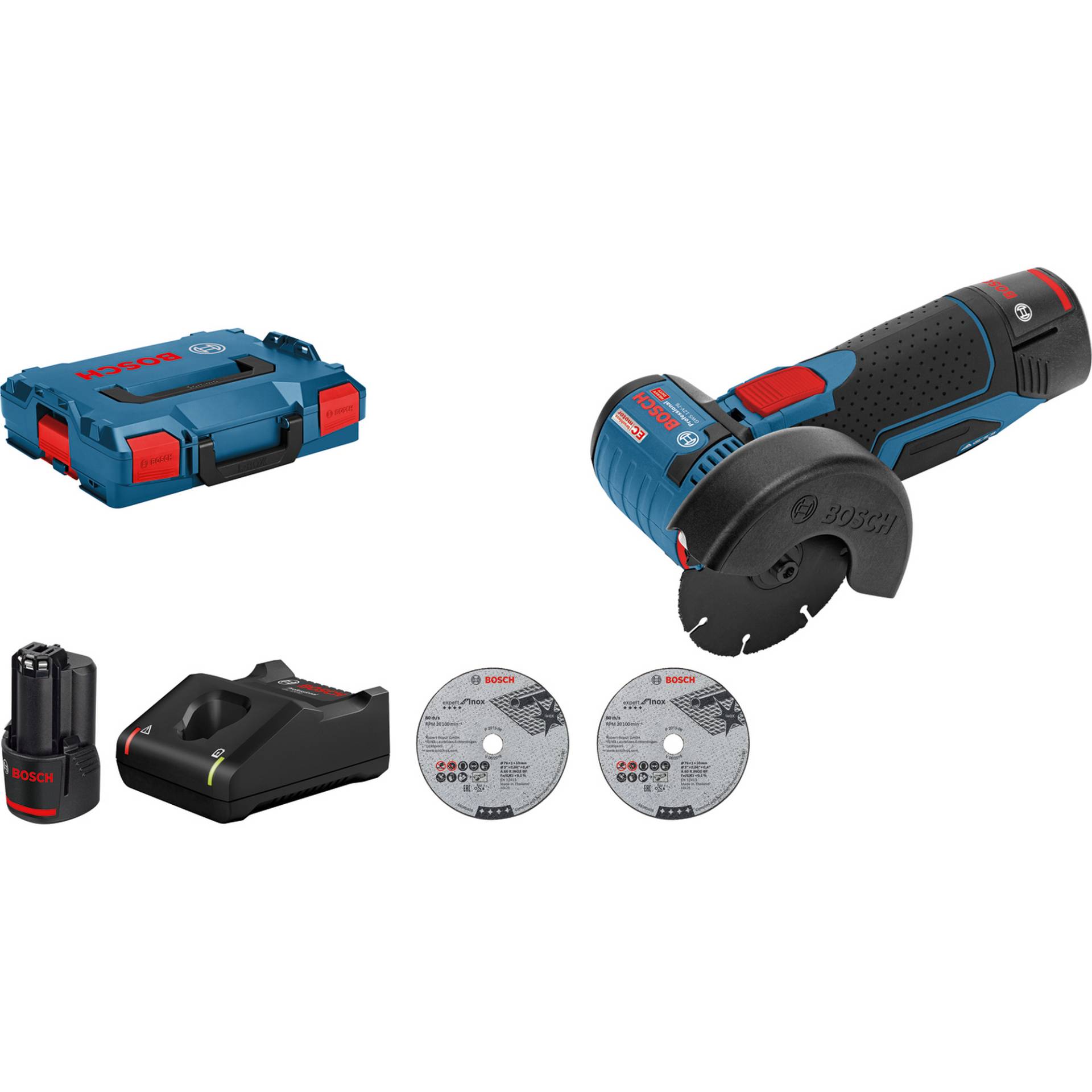 Bosch Akku-Winkelschleifer 'GWS 12V-76 Professional' 2 x Akku 3,0 Ah, in L-BOXX Bosch Akku-Winkelschleifer 'GWS 12V-76 Professional' 2 x Akku 3,0 Ah, in L-BOXX von Bosch
