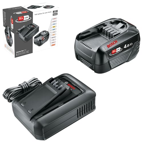 Bosch Akku und Schnellladegerät Starter Set 18V (1x 4,0Ah Li-Ionen-Akku; 1x Schnellladegerät; POWER FOR ALL 18V Alliance) von Bosch