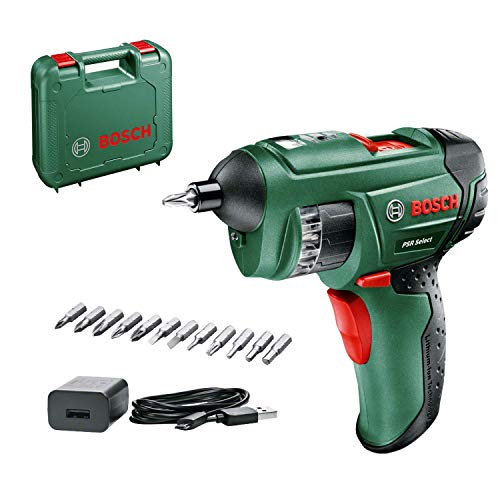 Bosch Akkuschrauber PSR Select (1,5 Ah, 3,6 Volt System, mit Micro USB, im Handwerkskoffer) von Bosch