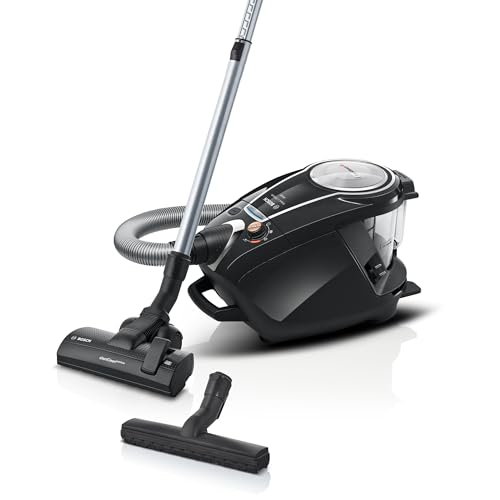 Bosch Staubsauger beutellos ProSilence Serie 8 BGS7MS64, Bodenstaubsauger, leise, Hygiene-Filter, Bodendüse für Parkett, Teppich, Fliesen, Starke Saugleistung, langes Kabel, 800 W, schwarz von Bosch Hausgeräte