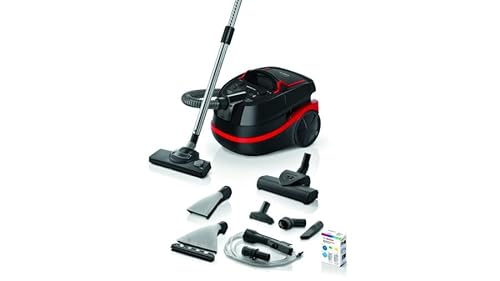 BOSCH BWD421POW 6944345, Zylinder Vacuum, Schwarz/Rot, 2100 W, 1 Liter, 44 Dezibel von BOSCH