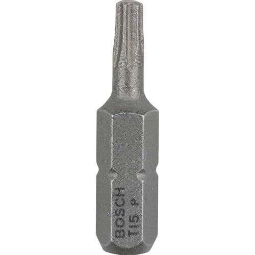 Bosch Professional Bit Extra-Hart für Innen-Torx-Schrauben (T15, Länge: 25 mm, 3 Stück), Cranberry, 2607001607 von Bosch Professional