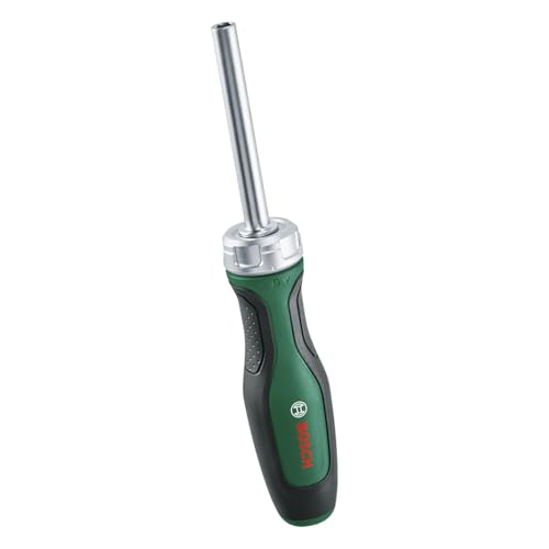 Bosch Bit-Ratschenschraubendreher (Ratschenschraubendreher mit hohem Drehmoment für effizientes Schrauben; max. Drehmoment 36 Nm; Getriebe mit 36 Zähnen; magnetischer Bithalter; Softgrip) von Bosch