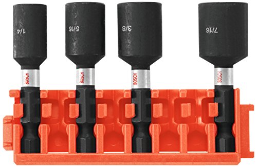 BOSCH CCSNSV17804 4-teiliges Sortiment 1-7/8 Zoll Impact Tough Nutsetters mit Clip für Custom Case System von Bosch