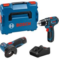 Bosch Combo Kit Set mit 2 12V-Werkz.: GSR 12V-15+ GWS 12V-76 +2x2.0Ah + GAL 12V-40 (L) von Bosch