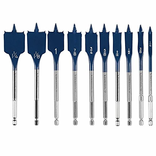 BOSCH Daredevil DSB5010 Standard Spaten-Bit-Set mit Vollkegelgewinde und Spurritze, Blau, 10-teilig von Bosch Professional