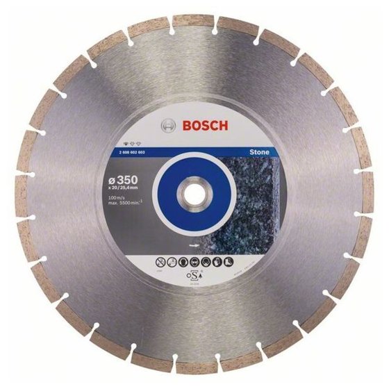 Bosch - Diamanttrennscheibe Standard for Stone, 350 x 20,00/25,40 x 3,1 x 10mm von Bosch