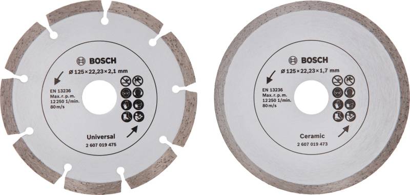 Bosch Diamanttrennscheiben für Fliesen und Baumaterial Ø 125 mm von Bosch