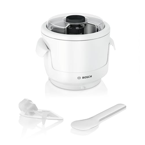Bosch Eisbereiter, MUZ9EB1, 550ml Eis, selbstgemachtes Eis, Sorbet und Frozen Yoghurt, weiß, passend für Küchenmaschine Serie 8 von Bosch