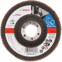 Bosch Fächerschleifscheibe X571, Best for Metal, gewinkelt, 115 x 22,23 mm, 40, Glas von Bosch