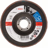 Bosch Fächerschleifscheibe X571, Best for Metal, gewinkelt, 125 x 22,23 mm,120, Glas von Bosch