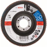 Bosch Fächerschleifscheibe X571, Best for Metal, gewinkelt, 115 x 22,23 mm, 60, Glas von Bosch