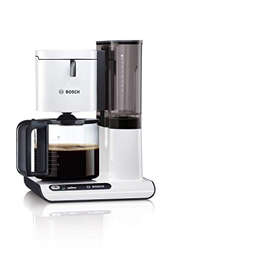 Bosch Filterkaffeemaschine Styline TKA8011, Aroma Sensor, Aromaschutz-Glaskanne 1,25 L, für 10-15 Tassen, Abschaltautomatik, Entkalkungssystem, Tropfstopp, Filterträger schwenkbar, 1160 W, weiß Bosch Filterkaffeemaschine Styline TKA8011, Aroma Sensor, Aromaschutz-Glaskanne 1,25 L, für 10-15 Tassen, Abschaltautomatik, Entkalkungssystem, Tropfstopp, Filterträger schwenkbar, 1160 W, weiß von Bosch Hausgeräte