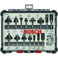 Fräser Set Mixed 15 teilig 6 mm Schaft für Oberfräsen 2607017471 - Bosch von Bosch