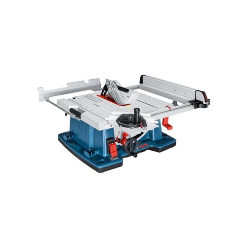 Bosch Professional Tischkreissäge GTS 10 XC (Sägeblatt-Ø: 254 mm, Sägeblattbohr-Ø: 30mm inkl. Absaugadapter, Parallelanschlag, Schiebestock, Winkelanschlag, Aufbewahrung für Sägeblatt) von Bosch Professional