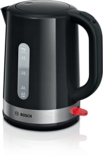 Bosch Wasserkocher ComfortLine TWK6A513, 2200 W, 1,7 l, Kalkfilter, Abschaltautomatik, schwarz von Bosch Hausgeräte