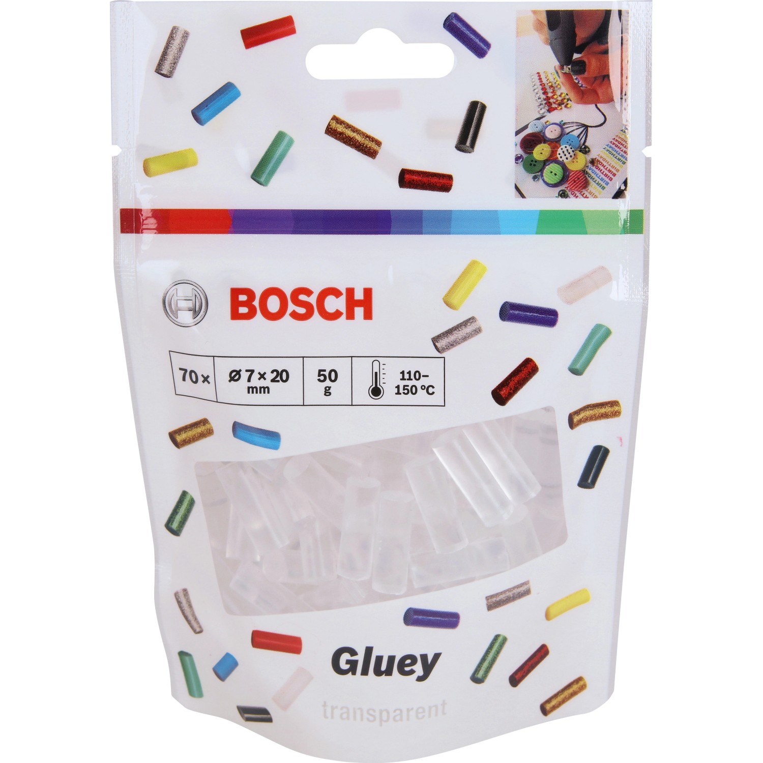 Bosch Heißkleber Transparent Ø 7 mm für Bosch Heißklebestift Gluey von Bosch