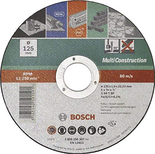 Bosch Home and Garden DIY Trennscheibe Multi Construction (für Winkelschleifer, 125 mm, gerade, ACS 60 V BF) von Bosch