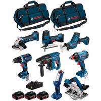 Bosch - Kit 18V BK802BAG (gdx 18V-180+GSR 18V-60C+GBH 18V-21+GKS 18V-57+GST 18V-LIS+GWS 18-125V-LI+GLI 18V-300+GSA18V-LIC+3x5,0Ah) von Bosch