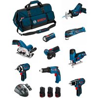 Bosch - Kit BMKB9-28AD3 (GSR12V-15+GTB12V-11+GDR12V-105+GWS12V-76+GST12V-70+GKS12V-26+GOP12V-28+GSA12V-14+GLI12V-80+3x2,0Ah...) von Bosch