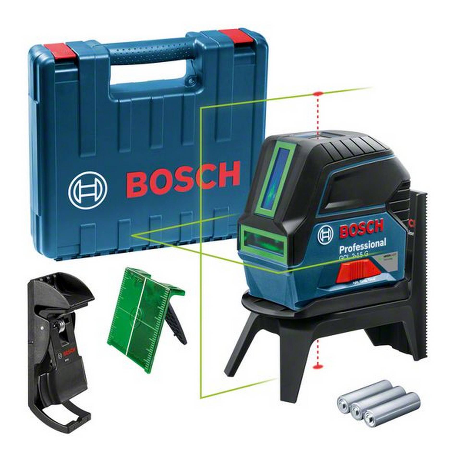 Bosch Kombilaser 'GCL 2-15 G Professional' mit Zubehör, im Handwerkerkoffer von Bosch