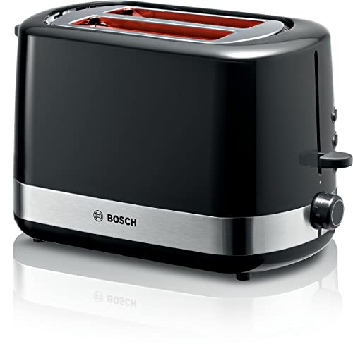 Bosch Kompakt Toaster ComfortLine TAT6A513, für 2 Scheiben, integrierter Brötchenaufsatz, mit Auftau-/Aufwärmfunktion, 800W, schwarz von Bosch Hausgeräte