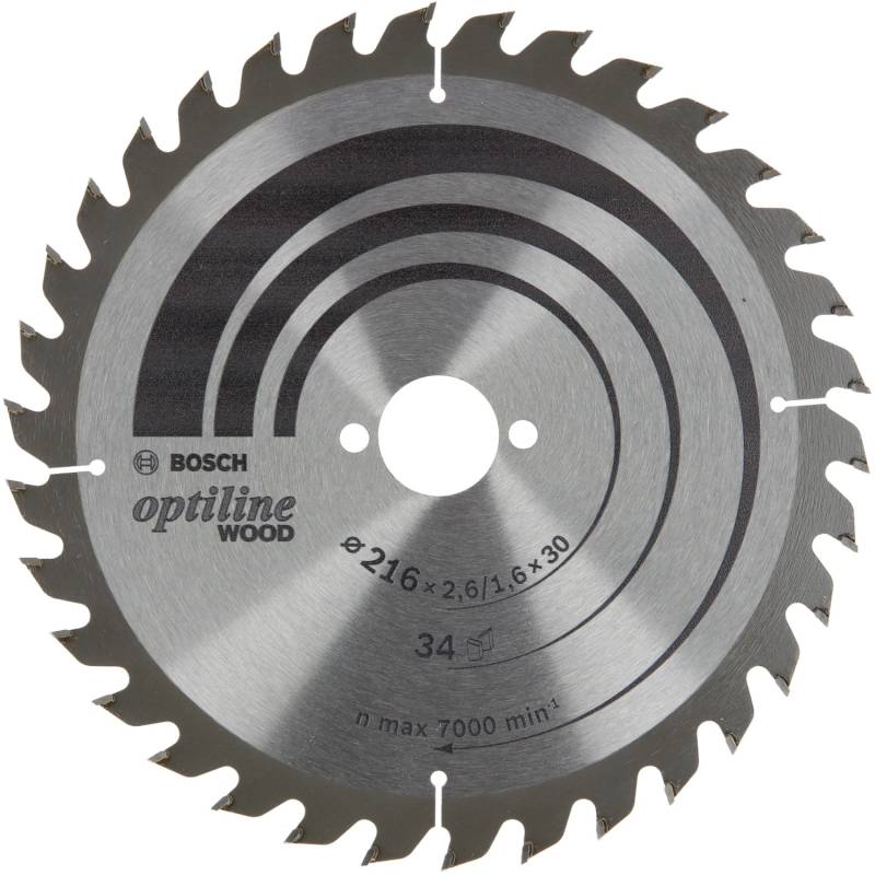 Bosch Kreissägeblatt Optiline Wood Ø 216 mm x 30 mm x 2,6 mm /1,6 mm 34 Zähne von Bosch PRO