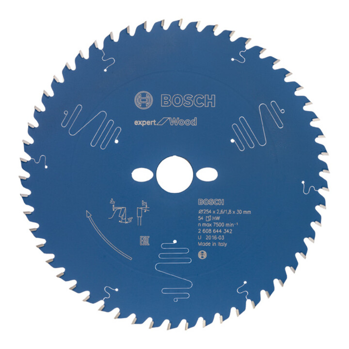 Bosch Kreissägeblatt Sägeblatt Holz 254x30x26mm 54 Microteq Zähne Expert B-Ware von Bosch