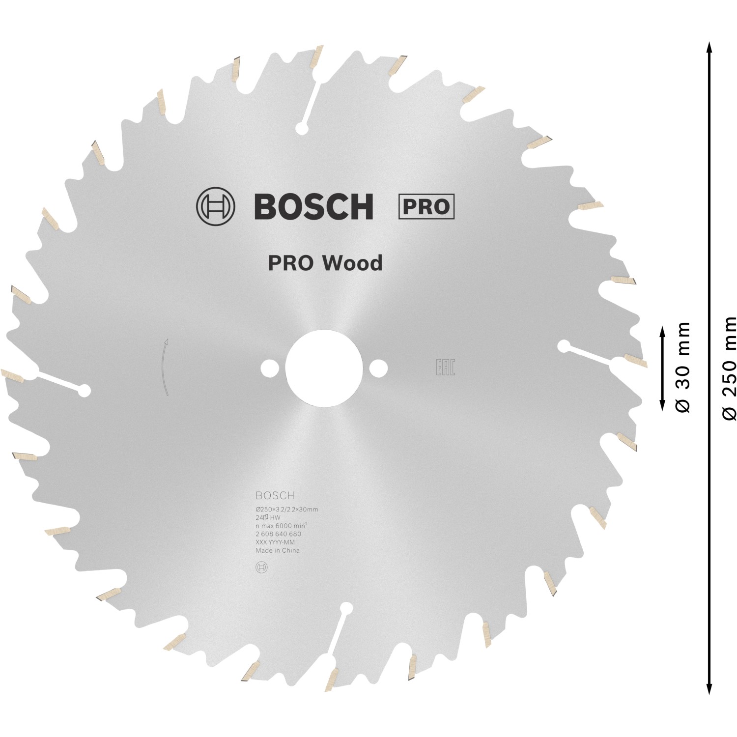 Bosch Kreissägeblatt Speedline Wood 250 mm x 32 mm x 30 mm 24 Zähne Bosch Kreissägeblatt Speedline Wood 250 mm x 32 mm x 30 mm 24 Zähne von Bosch PRO