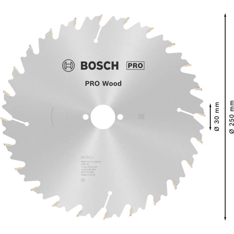 Bosch Kreissägeblatt Speedline Wood 250 mm x 32 mm x 30 mm 24 Zähne von Bosch PRO