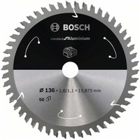 Bosch - Akku-Kreissägeblatt Standard for Aluminium, 136 x 1,6/1,1 x 15,875, 50 Zähne von Bosch