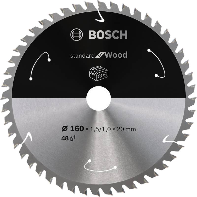 Bosch Kreissägeblatt für Akkusägen 'Standard for Wood', 160 x 20 x 1,6 mm 48 Zähne von Bosch