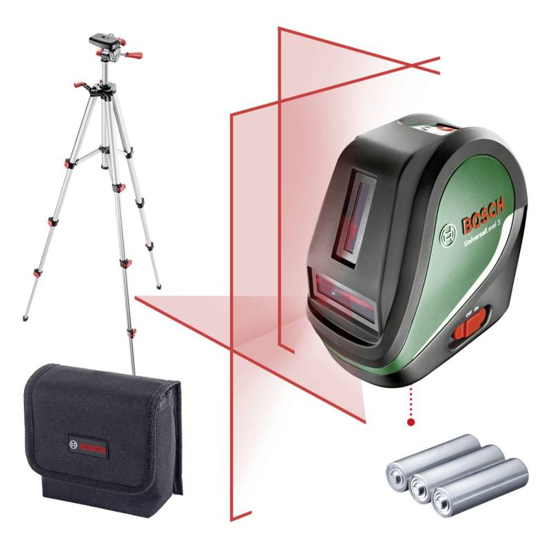 Bosch Kreuzlinienlaser UniversalLevel 3 Basic inkl. Batterien von Bosch