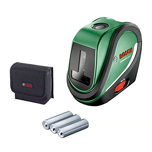 Bosch Kreuzlinienlaser UniversalLevel 2 (Laserkreuz inkl. integrierter Lotpunkte für präzises Ausrichten und einfache Transferanwendung) von Bosch