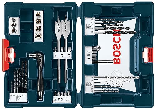 BOSCH MS4041 41-teiliges Bohr- und Fahrmischset mit mitgeliefertem Koffer für Anwendungen in Holz, Metall, Mauerwerk von Bosch Professional