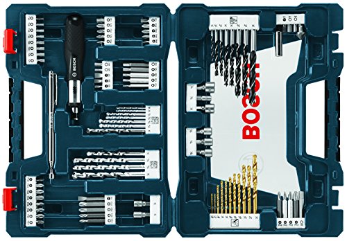 BOSCH MS4091 91-teiliges Bohr- und Fahrmischset mit mitgeliefertem Koffer für Anwendungen in Holz, Metall, Mauerwerk von Bosch Professional