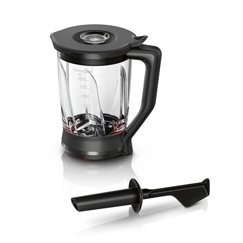 Bosch Mixer-Aufsatz MUZ9MX2, Füllmenge 2,3 L, ThermoSafe Glas, spülmaschinengeeignet, perfekt für Crushed-Ice und Smoothies, hitze- und kältebeständig, passend für OptiMUM und VitaPower Serie 4 von Bosch Hausgeräte