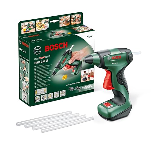 Bosch Akku Klebepistole PKP 3,6 LI (Micro-USB Ladegerät, 4 x Klebesticks Ultra Power 3,6 V) von Bosch