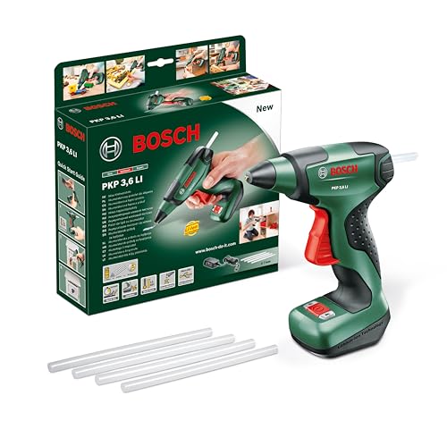 Bosch Home and Garden Bosch Akku Klebepistole PKP 3,6 LI (Micro-USB Ladegerät, 4 x Klebesticks Ultra Power (3,6 V)) von Bosch Home and Garden