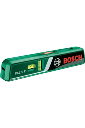 Bosch Laser-Wasserwaage PLL 1 P mit Wandhalterung (Laserlinie zur flexiblen Ausrichtung an Wänden und Laserpunkt zur einfachen Höhenübertragung) von Bosch Home and Garden