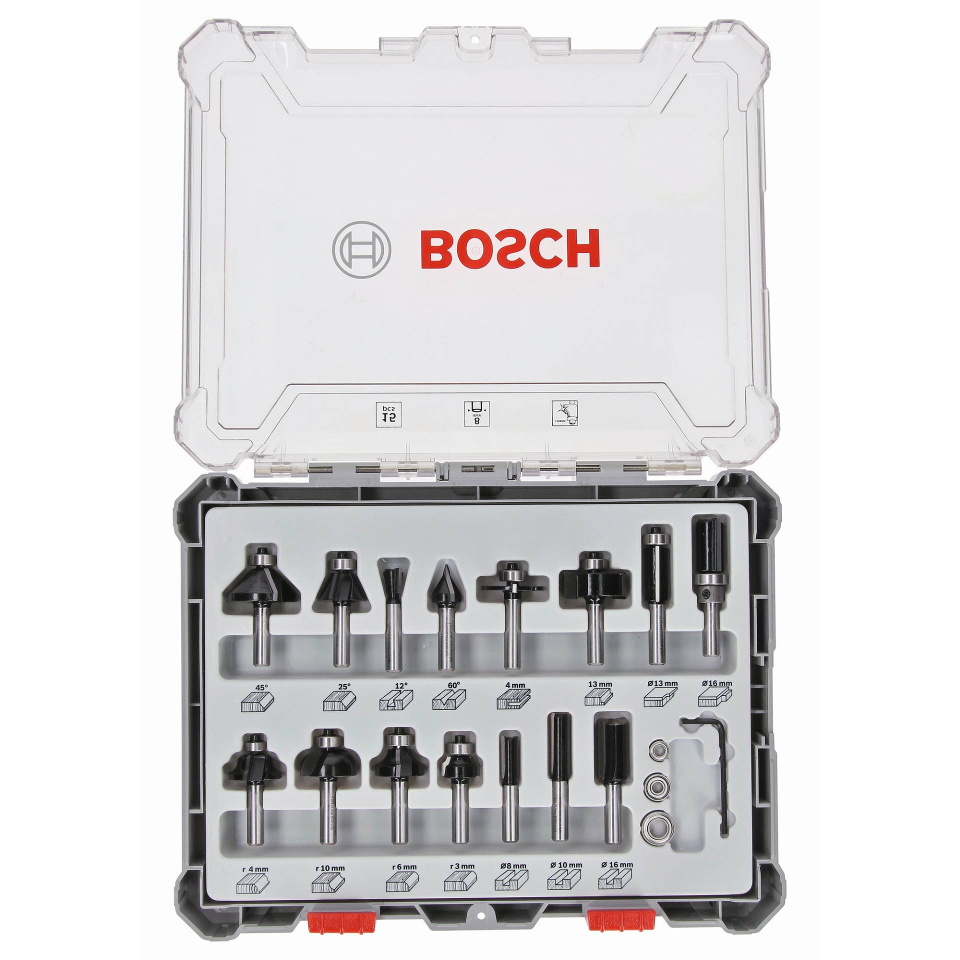 Bosch 'PRO' Fräser-Set 15-teilig Ø 8 mm von Bosch