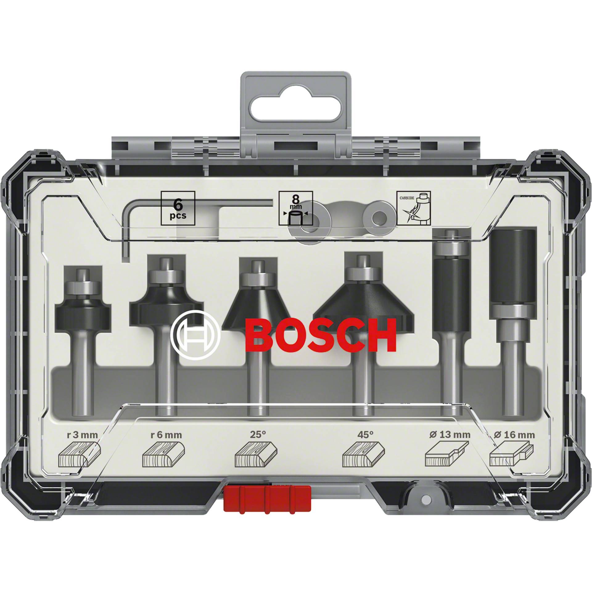 Bosch 'PRO' Rand- und Kantenfräser-Set 6-teilig Ø 8 mm von Bosch