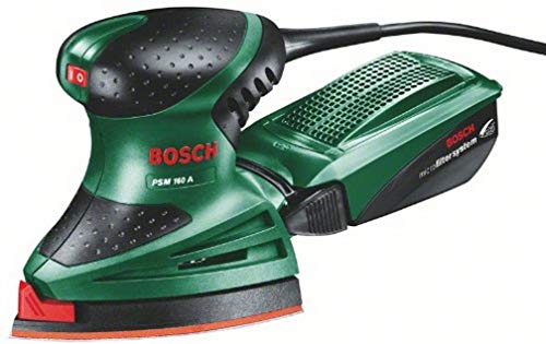 Bosch Multischleifer PSM 160 A, 3 Schleifblätter, Karton (160 W, Schwingzahl 24.000 min-1, Schwingkreis-Ø 1,6 mm) von Bosch