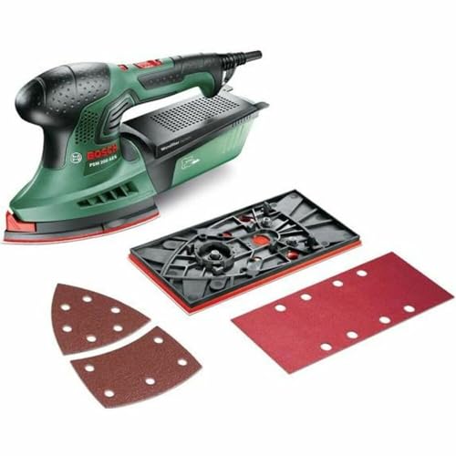 Bosch Home and Garden Multi Schleifmaschine PSM 200 AES (200 Watt, im Koffer), Schwarz, Grün, Rot von Bosch Home and Garden