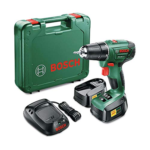 Bosch PSR 1800 LI-2 Bohrschrauber ohne Schlüssel, Grün, 1,2 kg, 1 cm, 3 cm, 38 Nm, 18 Nm, 400 U/min, 1350 U/min von Bosch